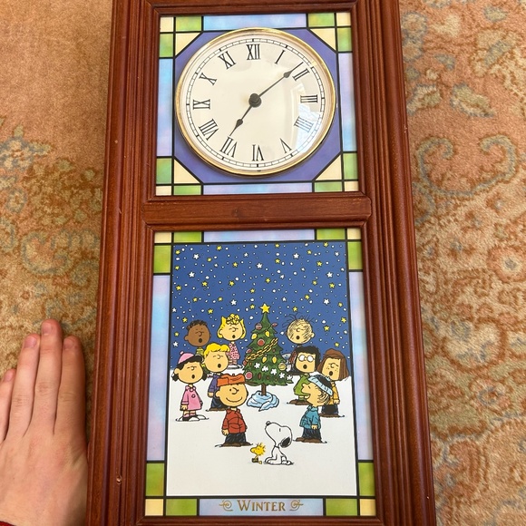 Vintage Danbury Peanuts Stained Glass Clock Mint Condition - Picture 2 of 5